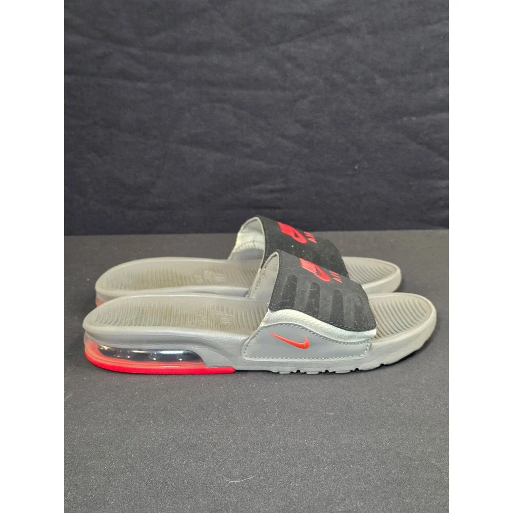 Nike Air Max Camden Slides Grey Black Crimson Kids Size 5Y CZ4665-002